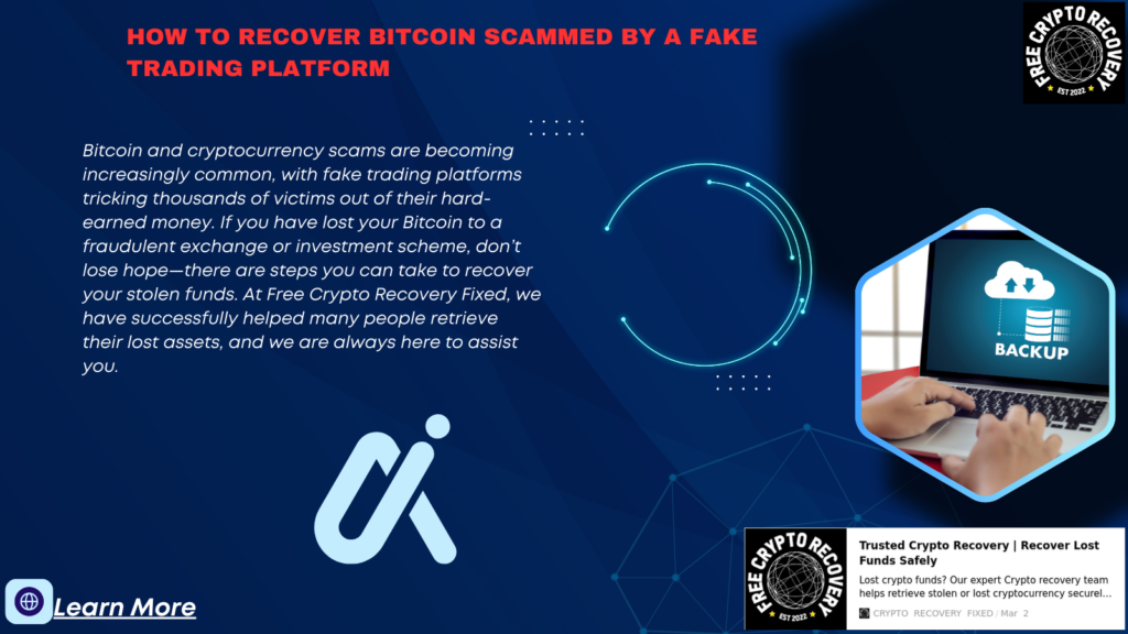 Recover scammed Bitcoin from fake trading platforms